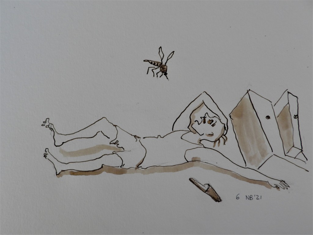 Illustration zum Gedicht von Berndt Baumgart "Die Mücke"